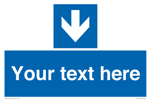 Custom Directional signage blue down arrow 